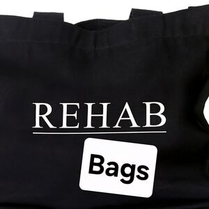 Rehab Black Tote with Bold Print